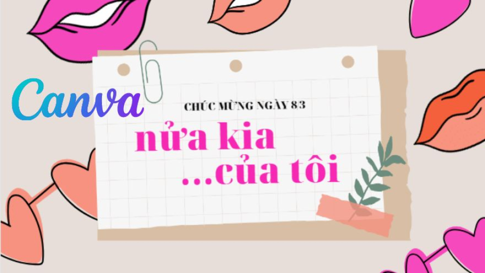 Cách làm thiệp 8.3 tặng nửa kia với Canva
