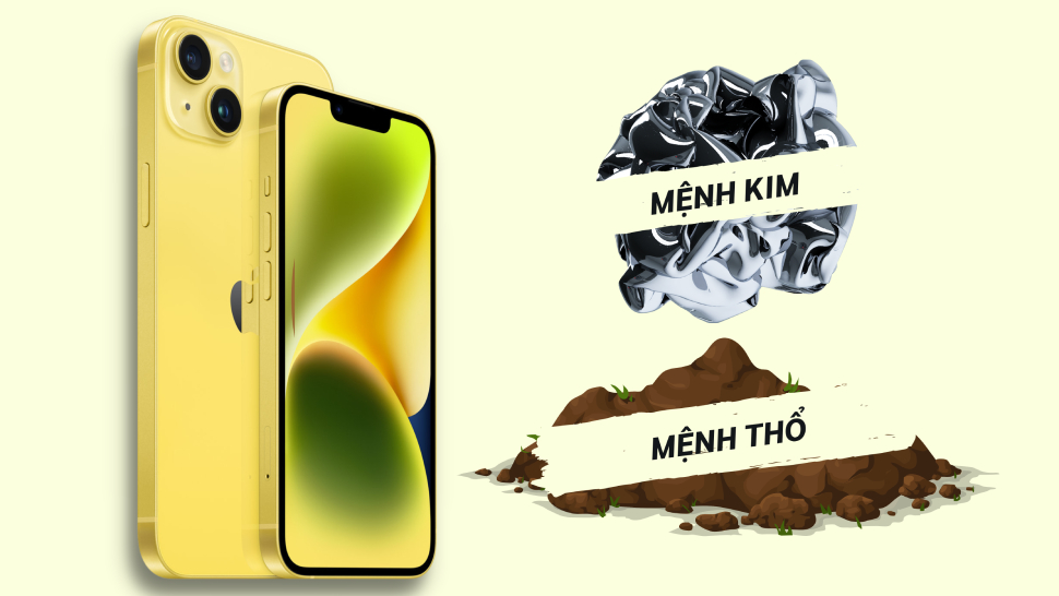 iPhone 14 màu vàng tuyệt vời cho mệnh Kim và Thổ