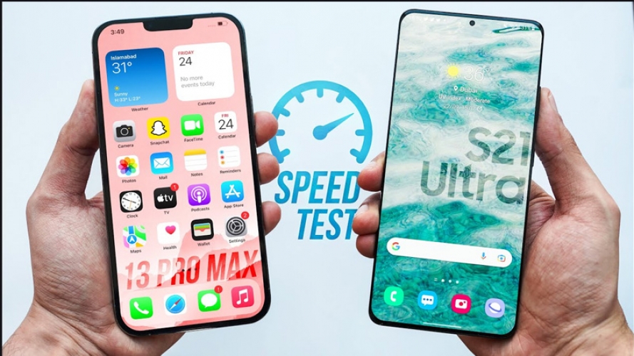 So găng tốc độ và độ đa nhiệm của iPhone 13 Pro Max và Samsung Galaxy S21