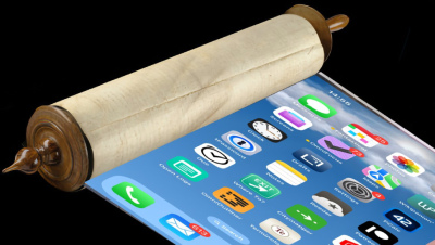 Màn hình iPhone trong tương lai sẽ giống như tấm bản đồ cuộn