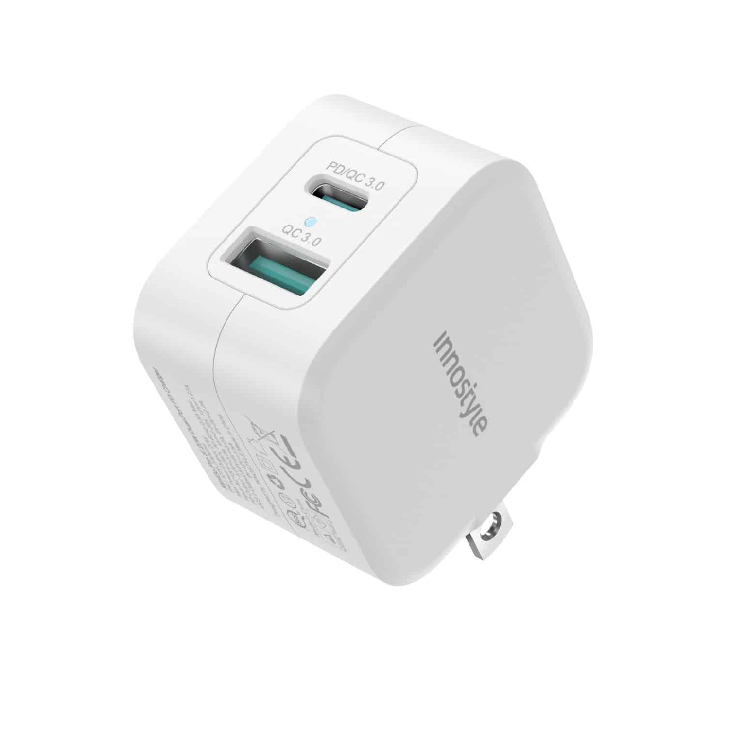 IC202PDWHI - Cốc sạc 2 cổng Innostyle 20W PD QC Minigo Pro III