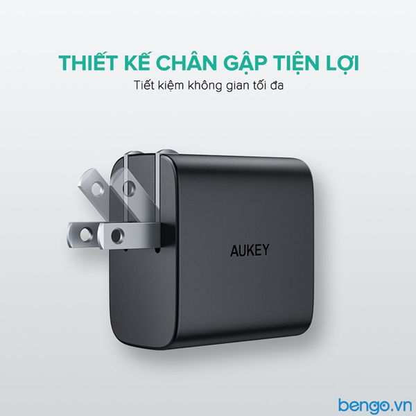 PAB3BK. - Cốc sạc Aukey 2 cổng 65W GaN PA-B3 - 4