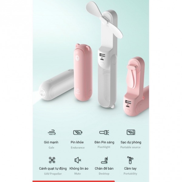 MAR20A - Quạt Pisen Gấu Cầm Tay (SDP) 2000mAh -MAR20A - 2