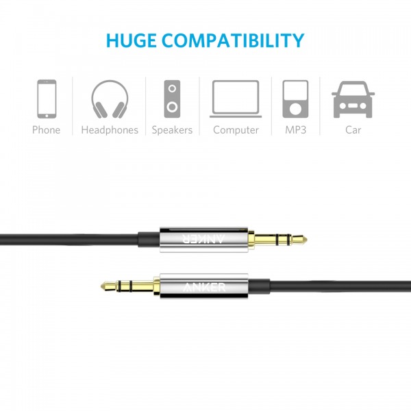 A8220BK - Cáp âm thanh Anker 3.5mm Sound Line 2.4m A8220BK - 2