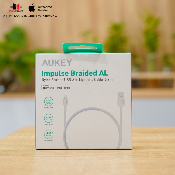 CB-BAL7-BK - Cáp USB-A to Lightning Aukey 0.9m MFi CB-BAL7 - 7
