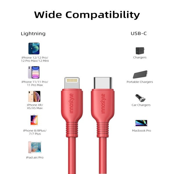 JICL120BLK - Cáp Type-C to Lightning Innostyle Jazzy MFI 1.2M - 6
