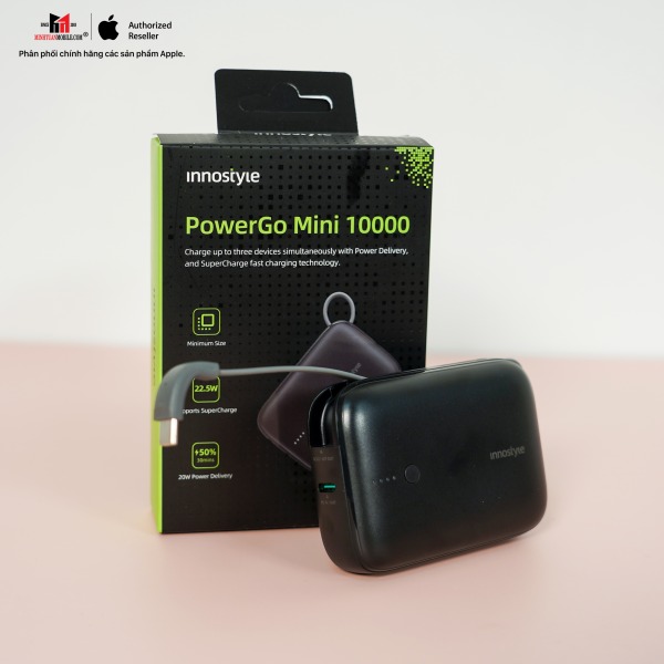 IP22PDBLK - Pin sạc dự phòng Innostyle 10.000 mAh 22.5W Powergo mini tích hợp cáp USB-C - 4