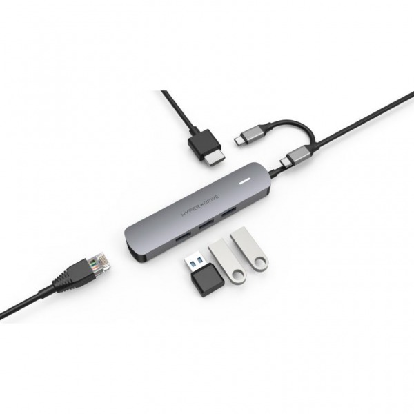 HD233BGREY - Hub chuyển đổi HyperDrive 6 in 1 Type-C 4K HDMI HD233B - 2