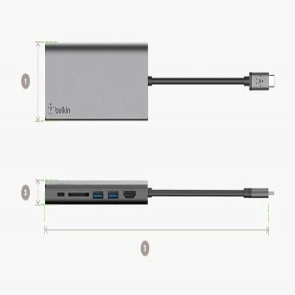 F4U092BTSGY - Hub chuyển đổi Belkin 6 in 1 Type-C Multimedia F4U092BTSGY - 2