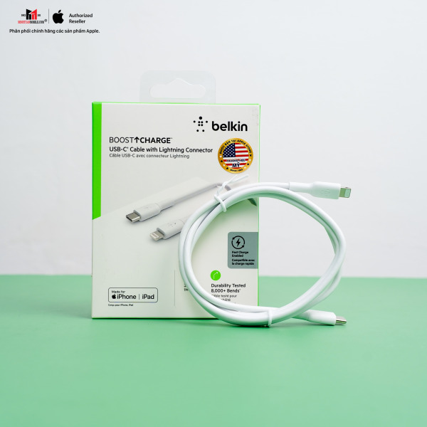 CAA003BT1MBK - Cáp Type-C to Lightning Belkin 30W vỏ nhựa 1M - 18