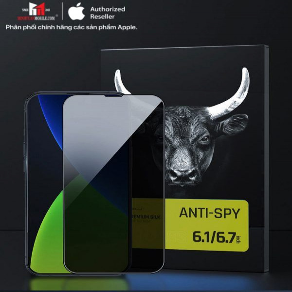 BJ414 - Cường lực chống nhìn trộm iPhone 14 Plus 13 Pro Max Mipow Kingbull Premium Silk HD (2.7D) - 8