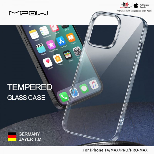 PS36CR - Ốp lưng iPhone 14 Pro Mipow Tempered Glass Transparent - 4