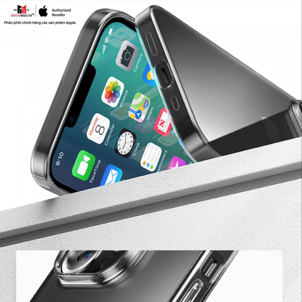 PS36CR - Ốp lưng iPhone 14 Pro Mipow Tempered Glass Transparent - 5
