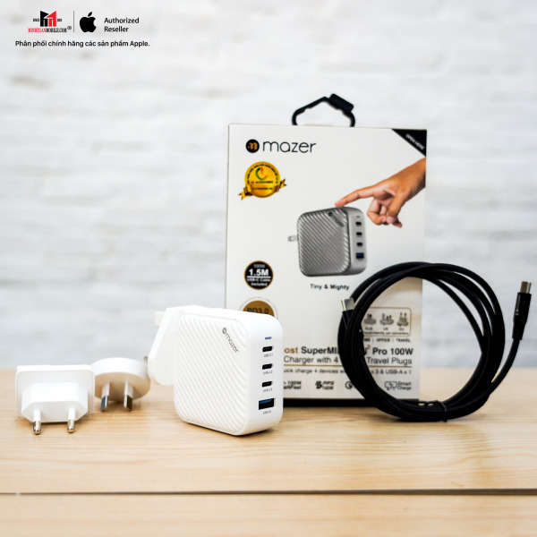 MGAN100WWH - Cốc sạc nhanh Mazer 100W Infinite Boost SuperMINI GaN Wall Charger - 11