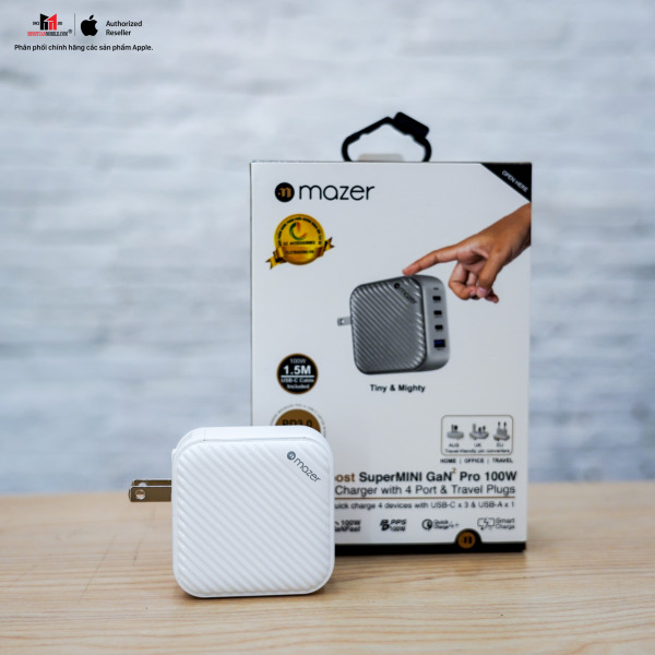 MGAN100WWH - Cốc sạc nhanh Mazer 100W Infinite Boost SuperMINI GaN Wall Charger - 13