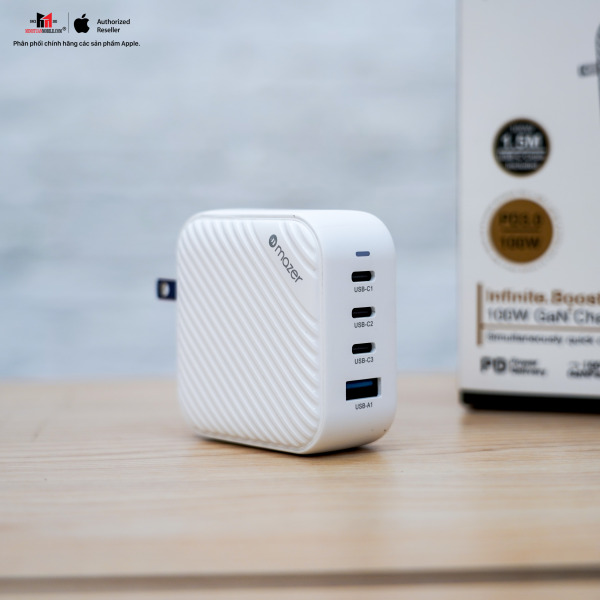 MGAN100WWH - Cốc sạc nhanh Mazer 100W Infinite Boost SuperMINI GaN Wall Charger - 14