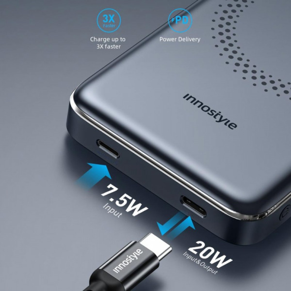 IM20PDLV - Pin sạc dự phòng Innostyle 10.000 mAh 20W PowerMag Slim - 21