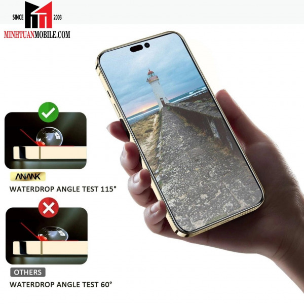 93900157 - Cường lực chống vân tay iPhone 14 Pro Max ANANK (viền đen) - 10