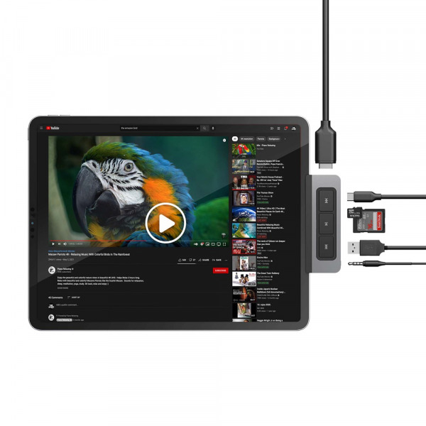 HD449 - Hub chuyển đổi HyperDrive 6 in 1 Media Type-C cho iPad HD449 - 6