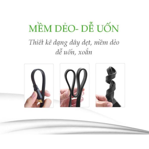 50820 - Cáp HDMI Ugreen Flat 3m ED015 - 7
