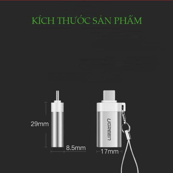 50283 - Đầu chuyển đổi Type-C sang USB-A 3.0 Ugreen US270 - 4