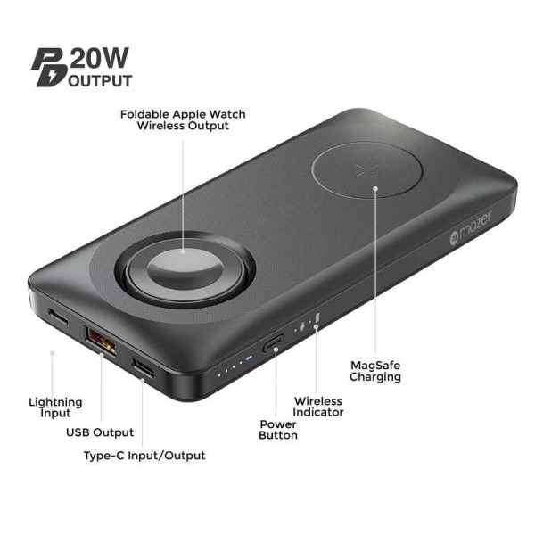 MMAGAIR14DUOBK - Pin dự phòng Mazer MagAir14 DUO MagSafe 15W 10.000 mAh - 3