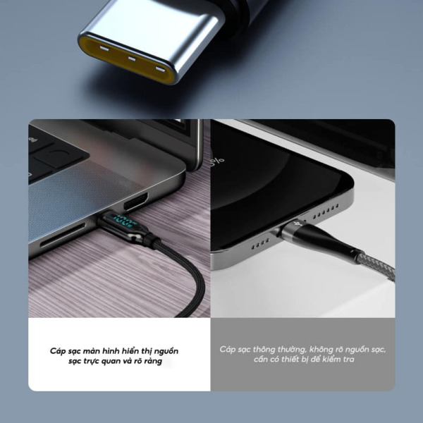 TC191200BK - Cáp Type-C to Lightning Pisen đo công suất sạc 1.2m TC19 - 4