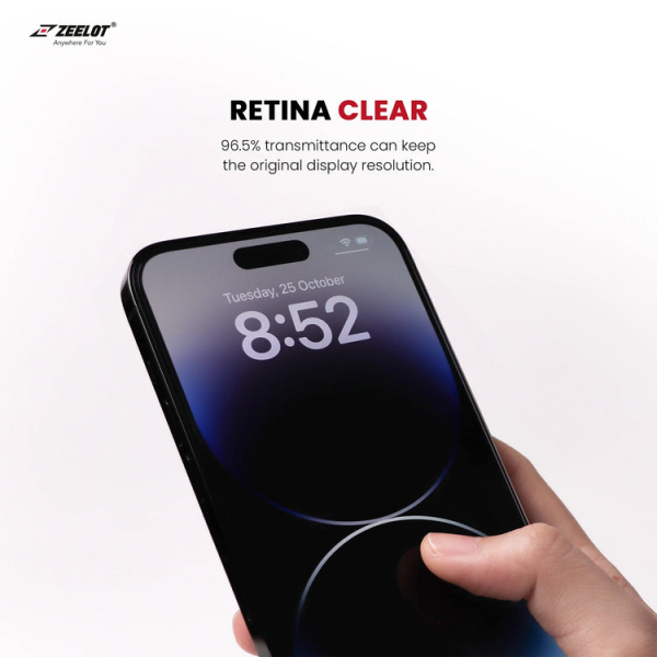 17535 - Cường lực iPhone 15 Pro Zeelot Solidsleek Retina Clear - 3
