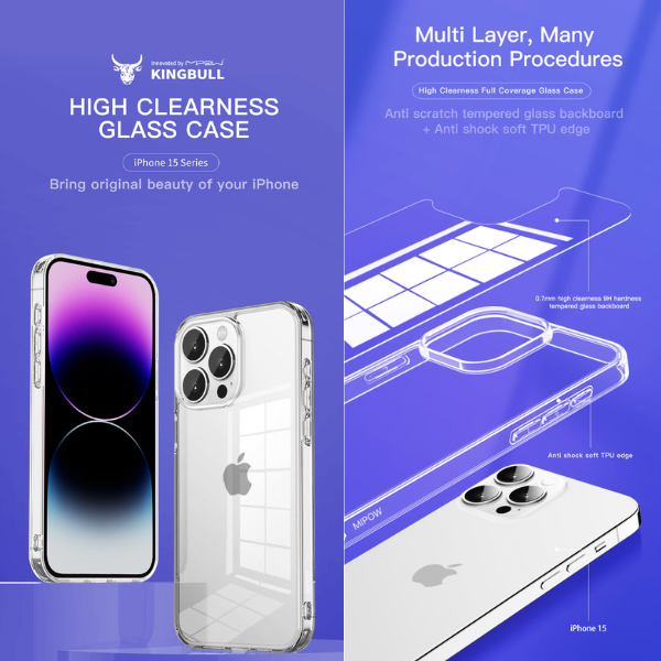 PS15DCR - Ốp lưng iPhone 15 Pro Max Mipow Tempered Transparent Clear - 2