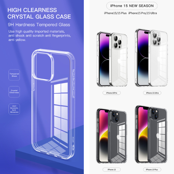 PS15DCR - Ốp lưng iPhone 15 Pro Max Mipow Tempered Transparent Clear - 4