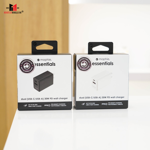 409912219 - Cốc sạc nhanh 2 cổng Mophie Essentials PD 30W 1A1C - 21