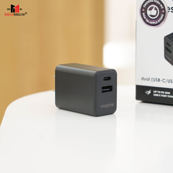 409912219 - Cốc sạc nhanh 2 cổng Mophie Essentials PD 30W 1A1C - 22