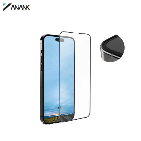 3903288 - Cường lực iPhone 15 Pro Max ANANK trong suốt 2.5D (viền đen) - 9