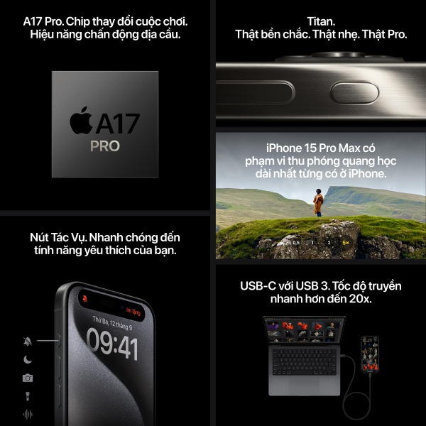 IPHONE 15 PRO MAX 256GB - iPhone 15 Pro Max 256GB - Chính hãng VN A - 5