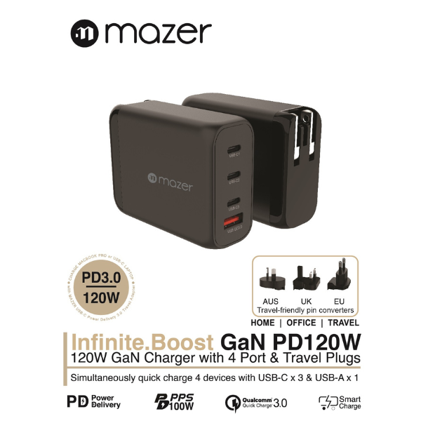 MGAN120WBK - Cốc sạc nhanh Mazer 120W Infinite Boost SuperMINI GaN - 3