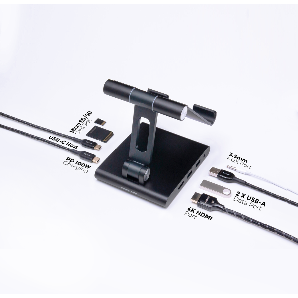 MUC2MULTI8200BK - Hub chuyển đổi Mazer 8 in 1 Type-C Infinite.Multimedia Pro & Tablet Stand - 13