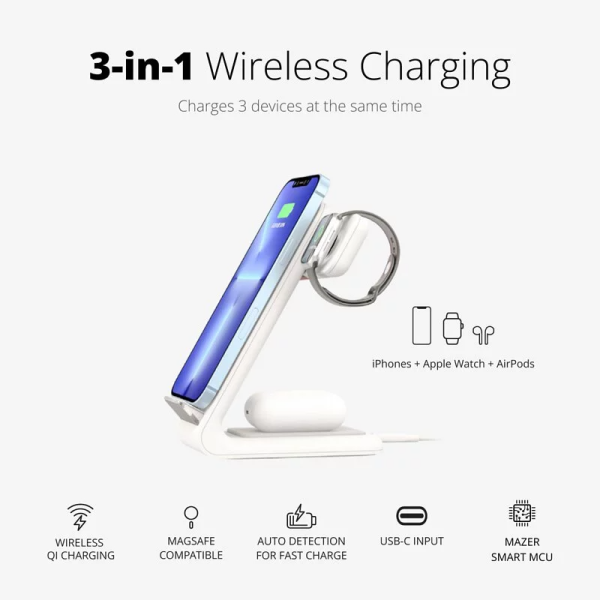 MWI.DESK390WH - Đế sạc không dây Mazer Wi.DESK Swing 3-in-1 Charging Stand - 3