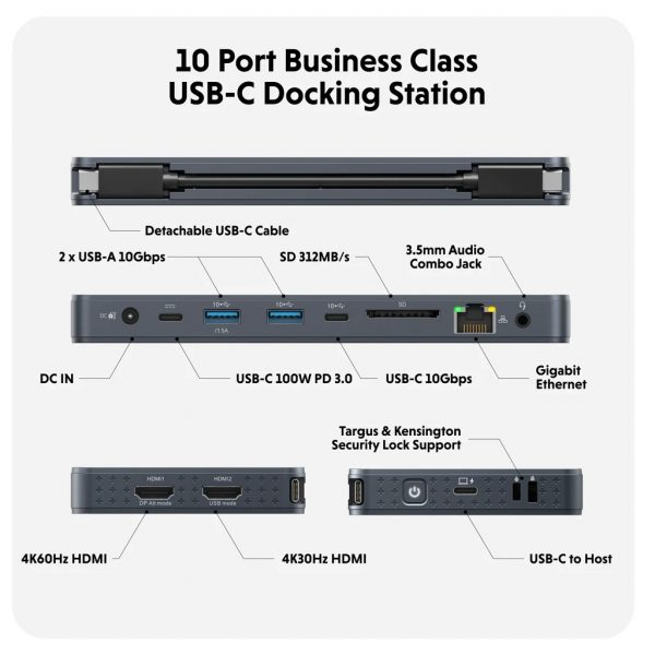 HD7001GL - Hub chuyển đổi HyperDrive Next 10 in 1 Port Type-C Business Class HD7001GL - 2
