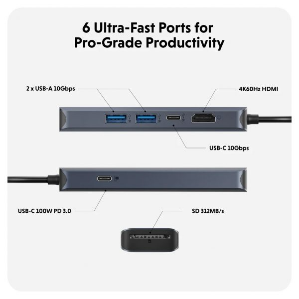 HD4002GL - Hub chuyển đổi HyperDrive Next 6 in 1 Port Type-C HD4002GL - 3