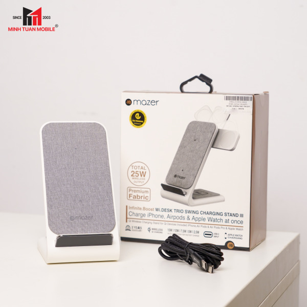 MWI.DESK390WH - Đế sạc không dây Mazer Wi.DESK Swing 3-in-1 Charging Stand - 12