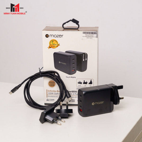 MGAN120WBK - Cốc sạc nhanh Mazer 120W Infinite Boost SuperMINI GaN - 9