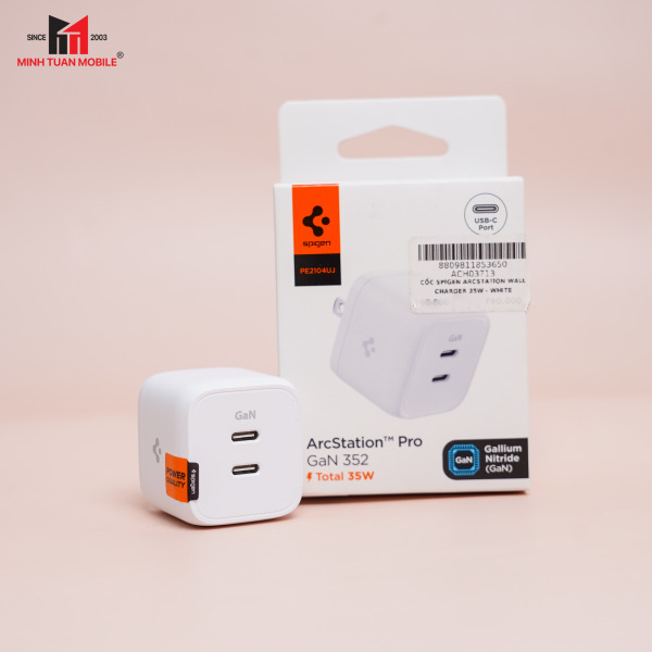 ACH03713 - Cốc sạc nhanh 2 cổng Spigen 35W ArcStation Wall Charger - 8