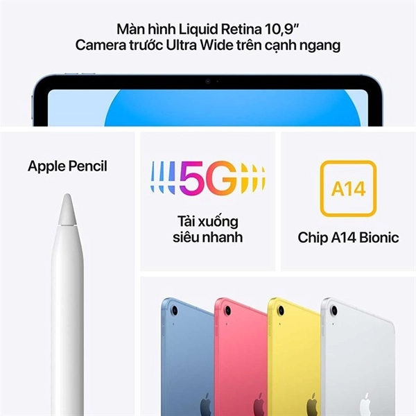 IPAD-GEN-10-2022-WIFI+5G - iPad Gen 10 5G 64GB - Chính hãng VN - 6