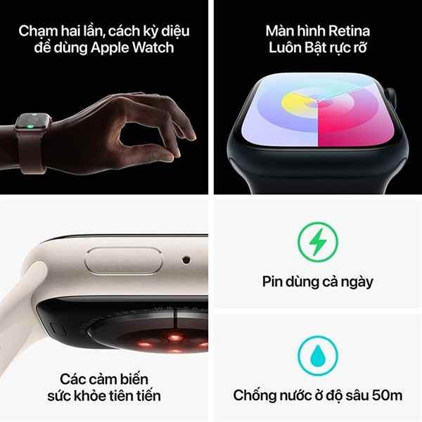 AWS9LTE45MM - Apple Watch S9 LTE 45mm Viền Nhôm Dây Cao Su - Chính hãng VN A (Size M L) - 7
