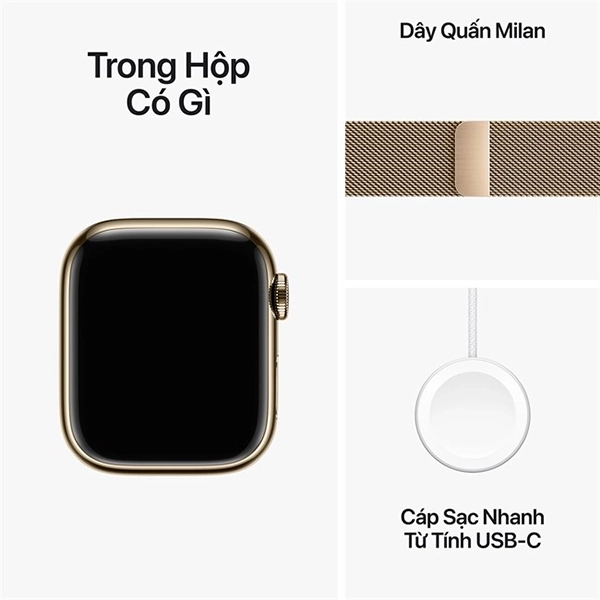 AWS9LTE45MMS - Apple Watch S9 LTE 45mm viền thép dây thép - Chính hãng VN A - 5