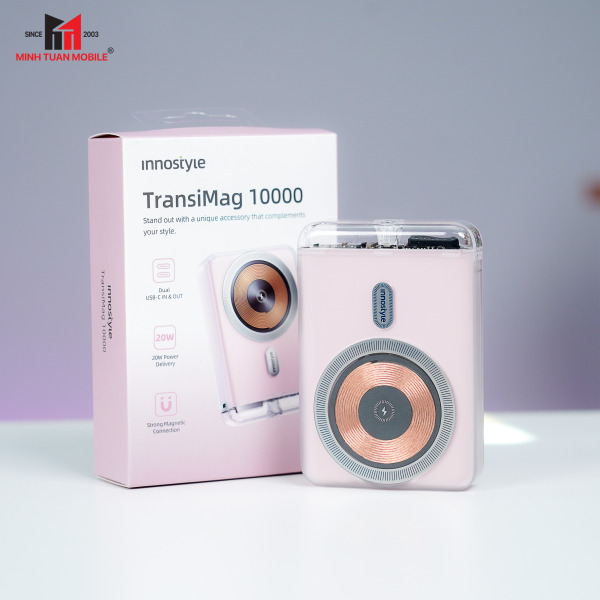 IQ20BB - Pin sạc dự phòng Innostyle 10.000 mAh 20W Transimag Magnetic IQ20 - 10
