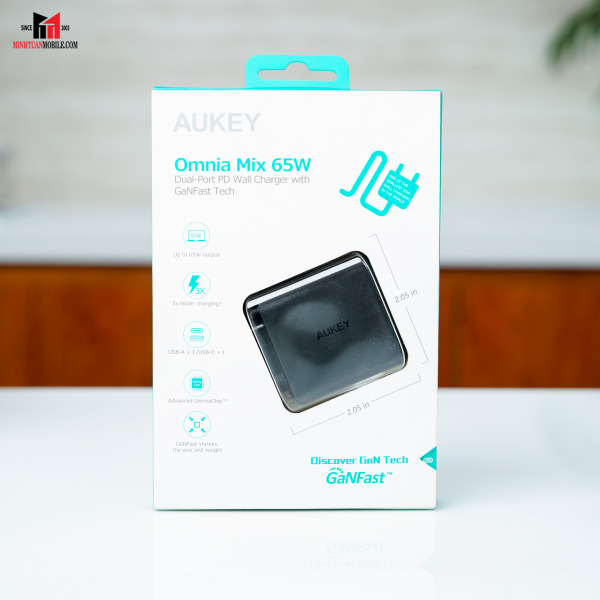 PAB3BK - Cốc sạc Aukey 2 cổng 65W GaN PA-B3 (chấu tròn) - 4