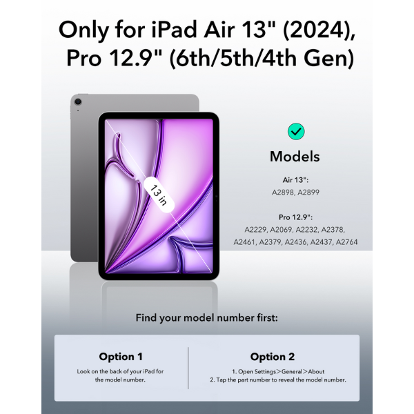 4894240191248 - Bao da iPad Air 13 inch (Air 7 6) Pro 12.9 inch ESR Rebound Magnetic - 2