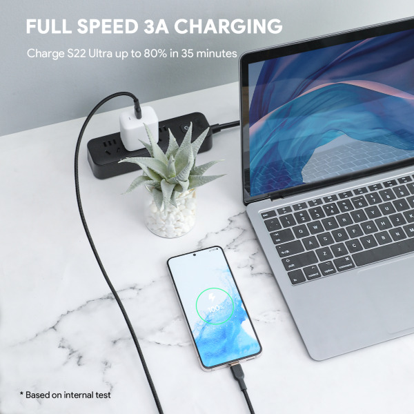 CB-NCC1-BLK - Cáp Type-C to Type-C Aukey 60W Bọc Dù 1M - 5