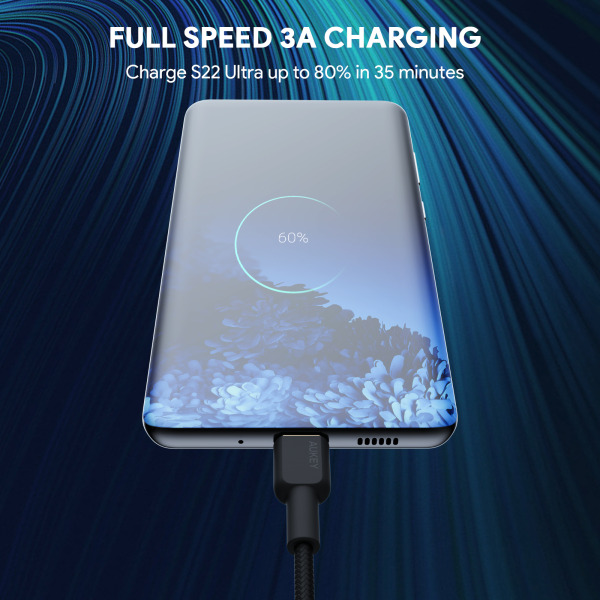 CB-NCC1-BLK - Cáp Type-C to Type-C Aukey 60W Bọc Dù 1M - 7